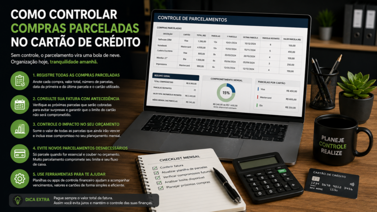 Como controlar compras parceladas no cartão de crédito