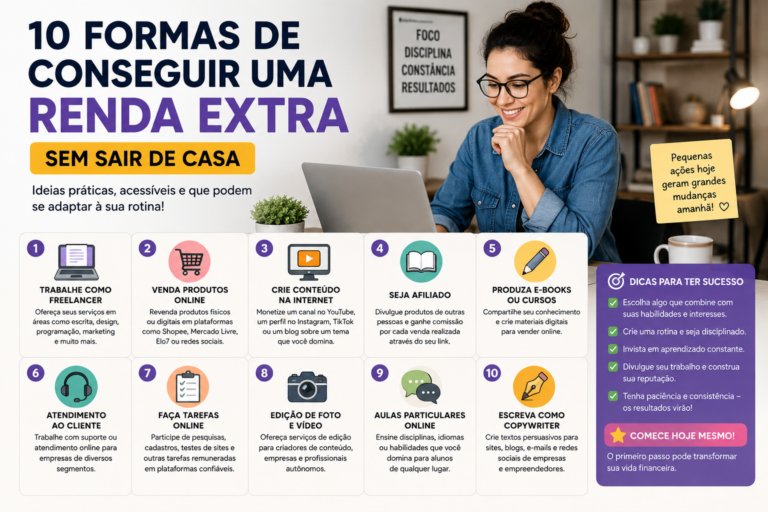 10 formas de conseguir uma renda extra sem sair de casa