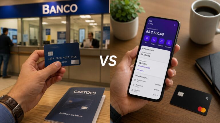 Bancos tradicionais ou digitais: qual oferece melhores cartões?