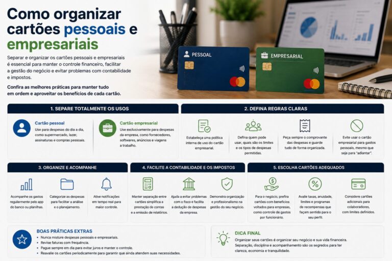 Como organizar cartões pessoais e empresariais