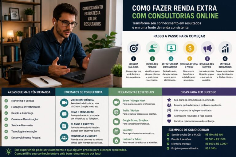 Como fazer renda extra com consultorias online
