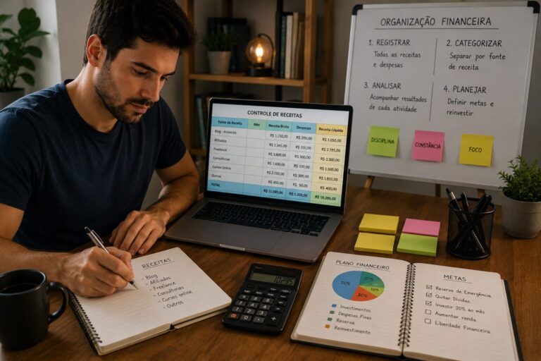 Como organizar receitas provenientes de diferentes atividades