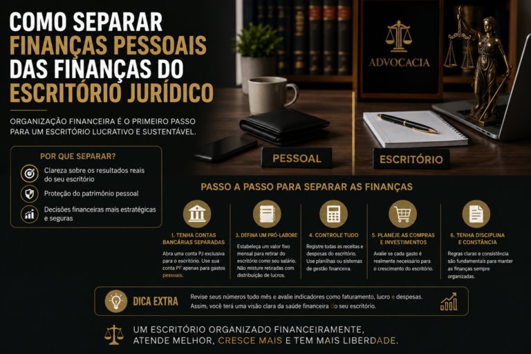 Como separar finanças pessoais das finanças do escritório jurídico
