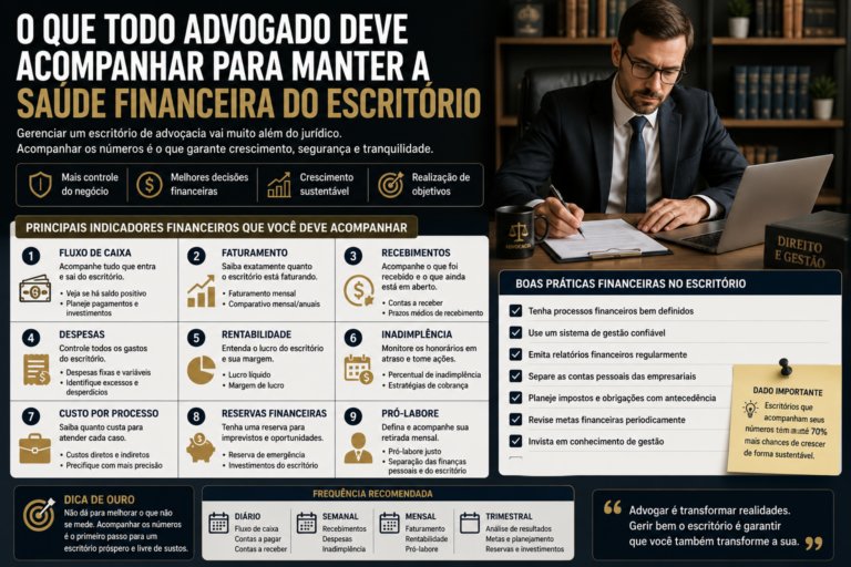 O que todo advogado deve acompanhar para manter a saúde financeira do escritório
