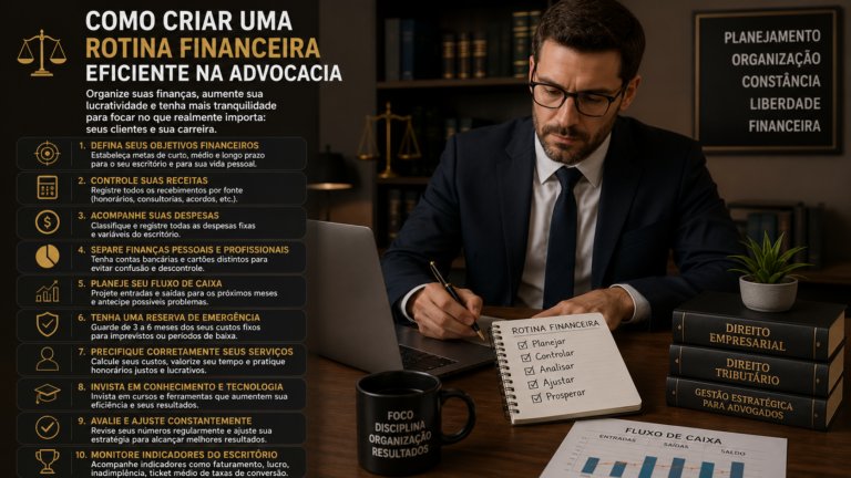 Como criar uma rotina financeira eficiente na advocacia
