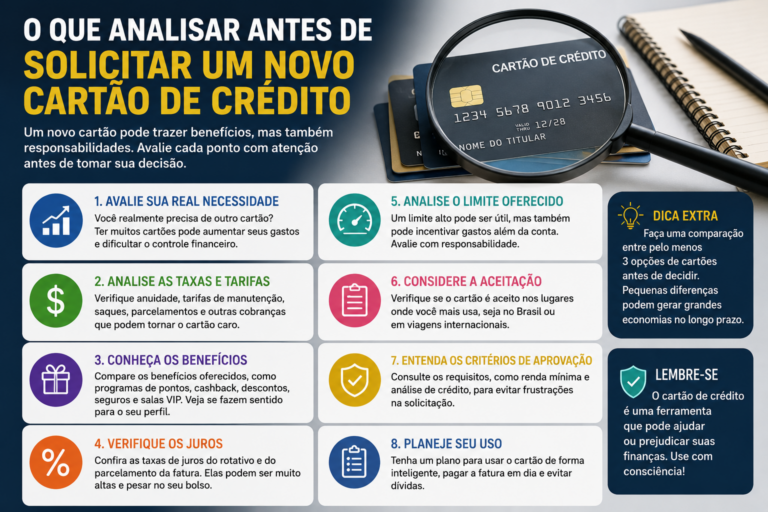 O que analisar antes de solicitar um novo cartão de crédito
