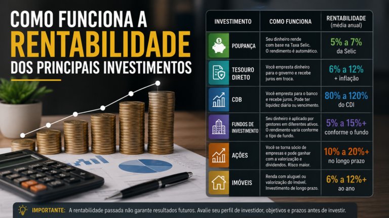Como funciona a rentabilidade dos principais investimentos