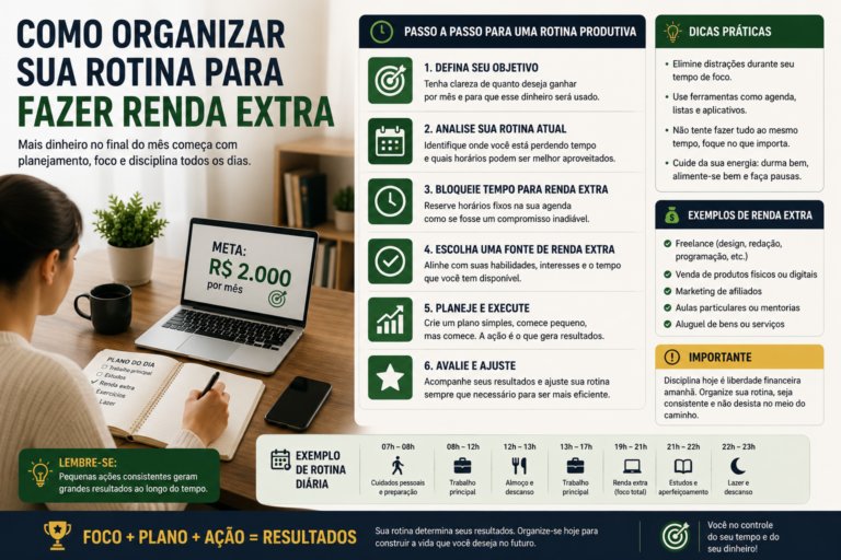 Como organizar sua rotina para fazer renda extra