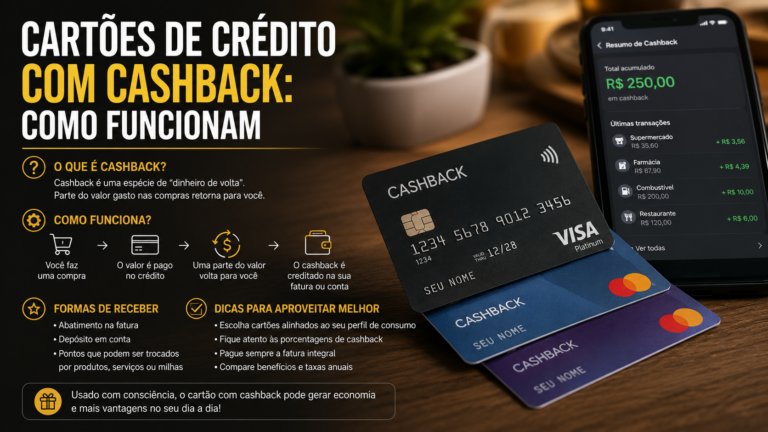 Cartões de crédito com cashback: como funcionam
