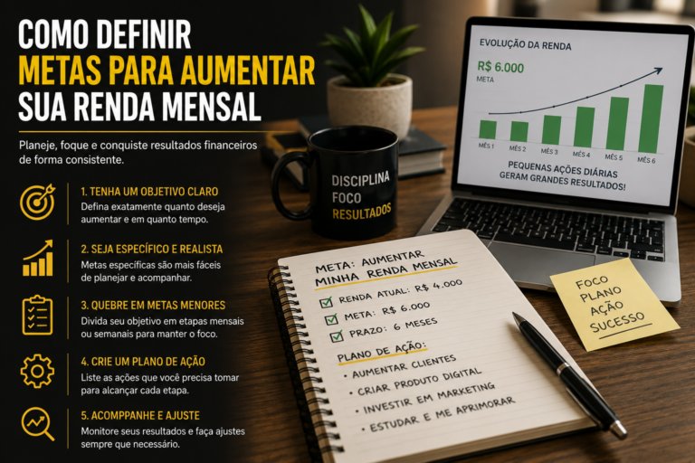 Como definir metas para aumentar sua renda mensal