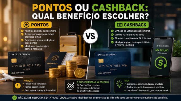 Pontos ou cashback: qual benefício escolher?