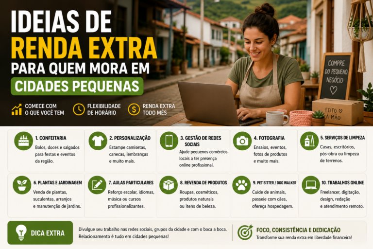 Ideias de renda extra para quem mora em cidades pequenas