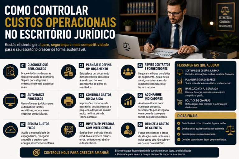 Como controlar custos operacionais no escritório jurídico