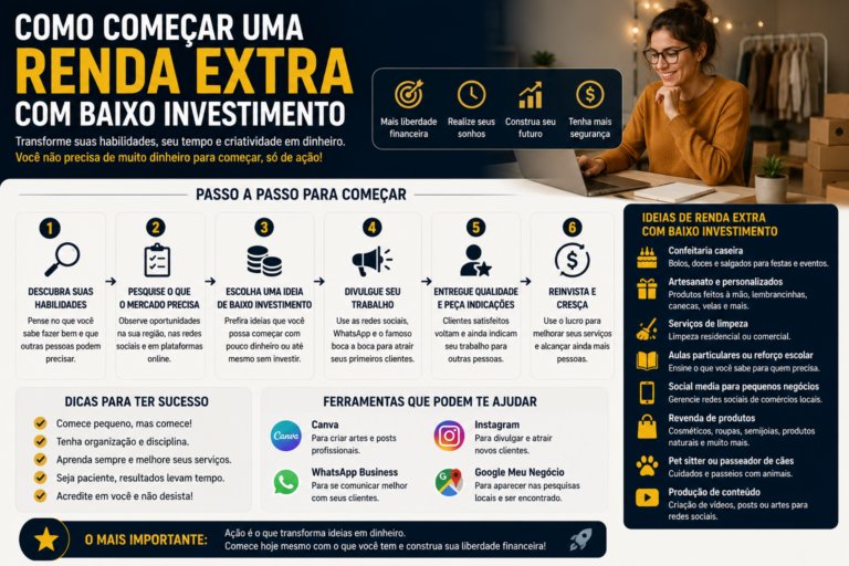 Como começar uma renda extra com baixo investimento