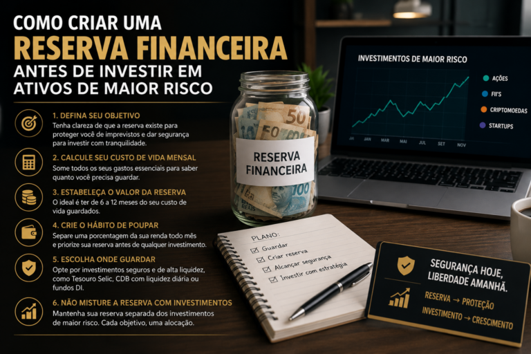 Como criar uma reserva financeira antes de investir em ativos de maior risco