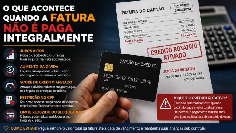 O que acontece quando a fatura não é paga integralmente
