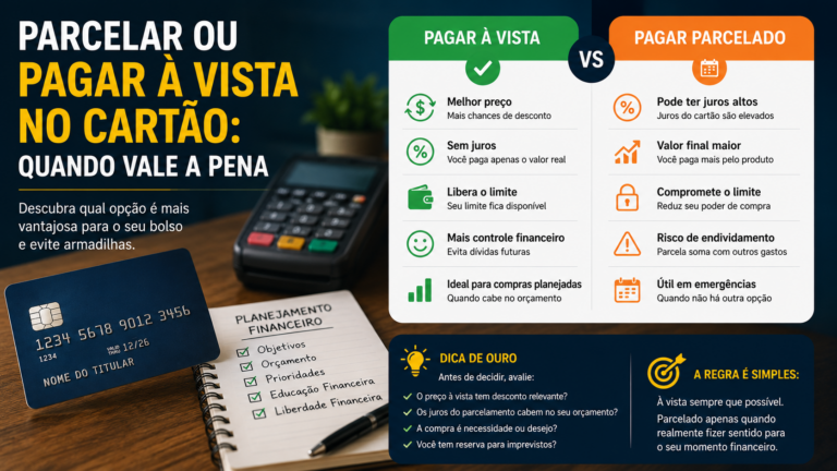 Parcelar ou pagar à vista no cartão: quando vale a pena