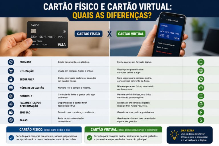 Cartão físico e cartão virtual: quais as diferenças
