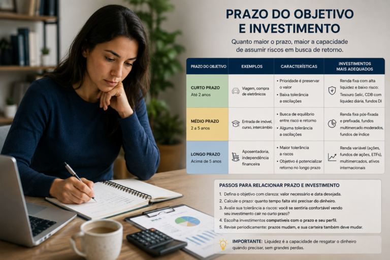 Como relacionar o prazo de um objetivo ao investimento escolhido