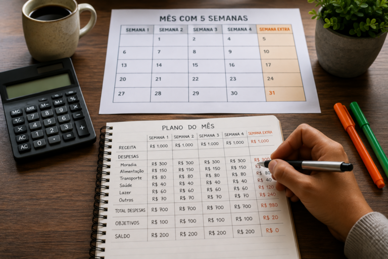 Como organizar o orçamento em meses com cinco semanas