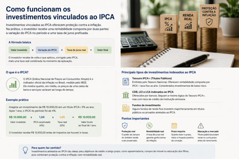 Como funcionam os investimentos vinculados ao IPCA