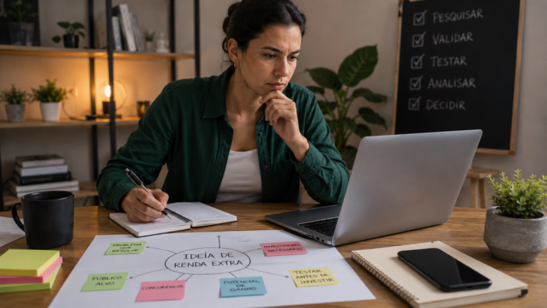 Como validar uma ideia de renda extra antes de investir dinheiro