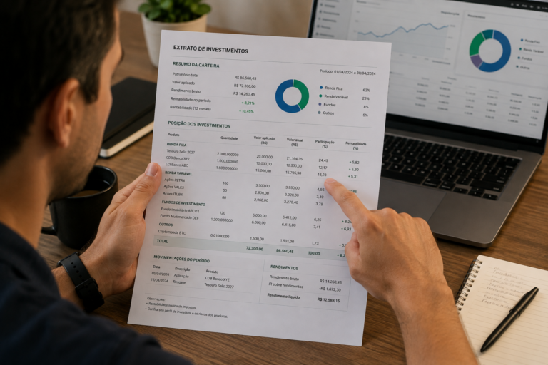 Como interpretar um extrato de investimentos