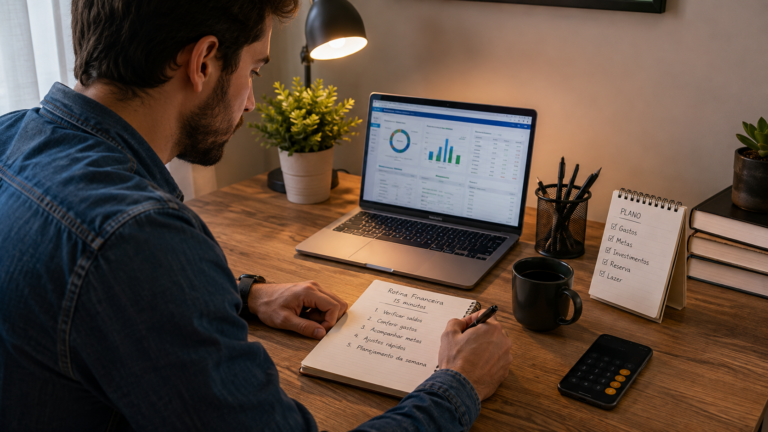 Como criar uma rotina financeira de 15 minutos por semana